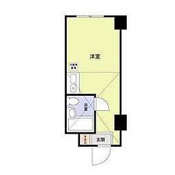 都営新宿線 馬喰横山駅 徒歩1分の賃貸マンション 1階ワンルームの間取り