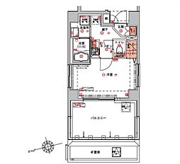 東京メトロ銀座線 浅草駅 徒歩9分の賃貸マンション 5階1Kの間取り