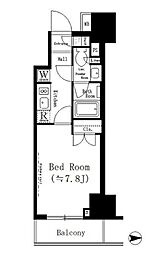 東京メトロ千代田線 湯島駅 徒歩2分の賃貸マンション 7階1Kの間取り