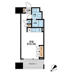 東京メトロ日比谷線 三ノ輪駅 徒歩1分の賃貸マンション 8階ワンルームの間取り