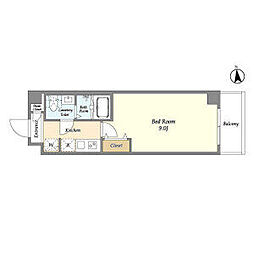 京成押上線 八広駅 徒歩8分の賃貸マンション 5階1Kの間取り