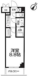 東武伊勢崎線 とうきょうスカイツリー駅 徒歩10分の賃貸マンション 3階1Kの間取り