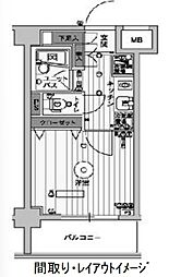 東京メトロ半蔵門線 押上駅 徒歩3分の賃貸マンション 5階1Kの間取り
