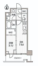 シーズンフラッツ両国サウス 1DKの間取図画像