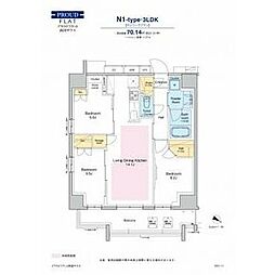 プラウドフラット両国サウス 3LDKの間取図画像