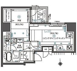 ZOOMAKIHABARANORTH 1LDKの間取図画像