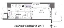 ZOOM両国 1Kの間取図画像