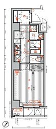 メインステージ千代田岩本町コモデ 1Kの間取図画像