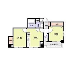 ミラベル関谷 2DKの間取図画像