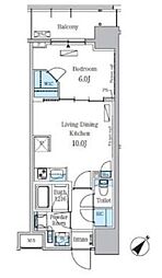 パークアクシス東日本橋ステーションゲート 1LDKの間取図画像