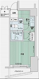 メインステージ東日本橋2 1Kの間取図画像