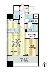 シティインデックス秋葉原 1LDKの間取図画像