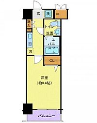 フィース蔵前 1Kの間取図画像