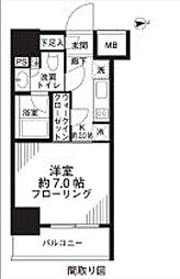 パークリュクス秋葉原モノイースト 1Kの間取図画像