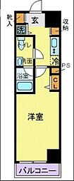 カスタリア蔵前 1Kの間取図画像