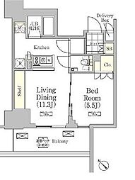 メゾンカルム日本橋馬喰町 1LDKの間取図画像