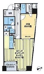 エルフコート日本橋浜町 1LDKの間取図画像