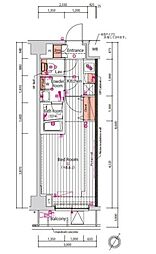 ARTESSIMOREVE 1Kの間取図画像