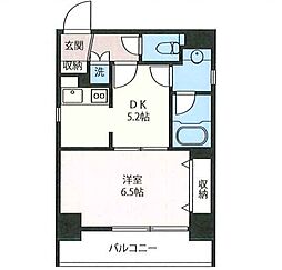 エスティメゾン神田 1DKの間取図画像