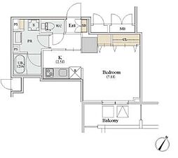 カスタリア人形町3 1Kの間取図画像