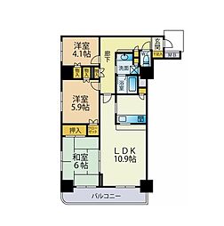 ヴィヴァン千葉中央 3LDKの間取り