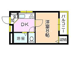 クオリティ 2階1Kの間取り