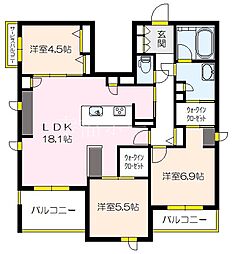StarM 3LDKの間取図画像