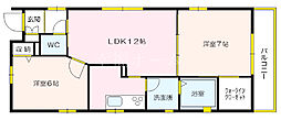 シャーメゾン鴫野東A 2LDKの間取図画像