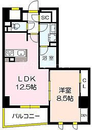 アトラクシア江戸堀 1LDKの間取図画像