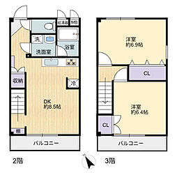 高木マンション 2DKの間取図画像
