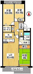 セントポリア金剛東3番館 3LDKの間取図画像