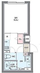 コンポジット清澄ウエスト 1階1Kの間取り