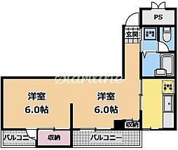 グリーンアネックス 3階2Kの間取り