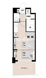 アーバンパーク清澄白河 2階1DKの間取り