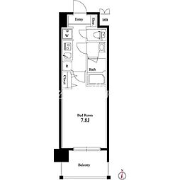 ハーモニーレジデンス森下ステーションフロント 5階1Kの間取り