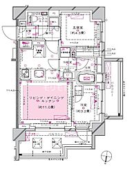 ディアナコート東北沢リビオ 3階2LDKの間取り