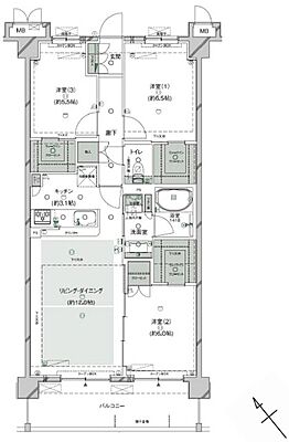 間取り プレシス多摩永山レヴィエ 6階/-