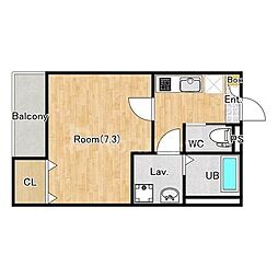 JR川越線 西大宮駅 徒歩14分の賃貸アパート 1階1Kの間取り
