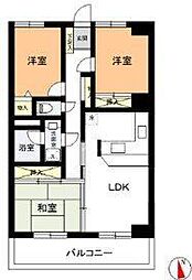 JR川越線 日進駅 徒歩20分の賃貸マンション 3階3LDKの間取り