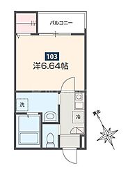 JR川越線 指扇駅 徒歩9分の賃貸アパート 1階1Kの間取り