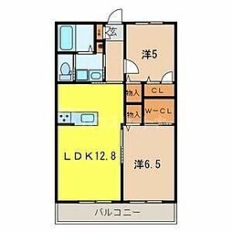 JR京浜東北・根岸線 大宮駅 徒歩13分の賃貸マンション 2階2LDKの間取り