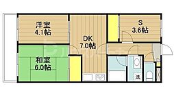 JR埼京線 武蔵浦和駅 徒歩8分の賃貸マンション 3階3DKの間取り
