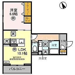湘南新宿ライン宇須 土呂駅 徒歩5分の賃貸アパート 1階1LDKの間取り
