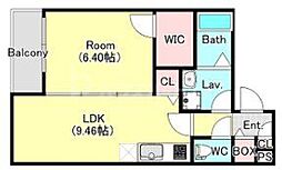 JR埼京線 与野本町駅 徒歩17分の賃貸アパート 3階1LDKの間取り