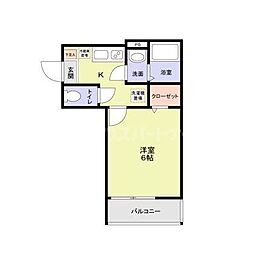 JR川越線 日進駅 徒歩9分の賃貸アパート 2階1Kの間取り