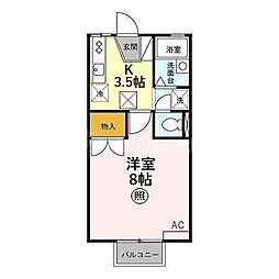 JR東北本線 土呂駅 徒歩10分の賃貸アパート 1階1Kの間取り