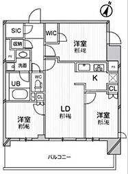 湘南新宿ライン高海 大宮駅 徒歩8分の賃貸マンション 2階3LDKの間取り
