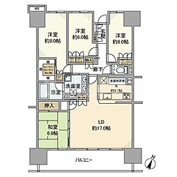 JR高崎線 宮原駅 徒歩6分の賃貸マンション 14階4LDKの間取り