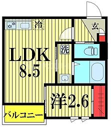ＲＥＧＡＬＥＳＴ　Ｓ　大和田 1階1LDKの間取り