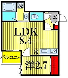 ＲＥＧＡＬＥＳＴ　Ｓ　大和田 2階1LDKの間取り